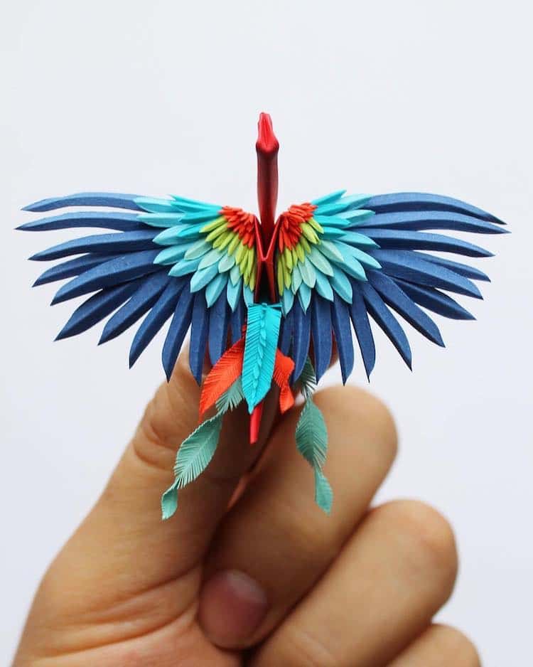 摺日本紙鶴尾翼Paper_crane_11