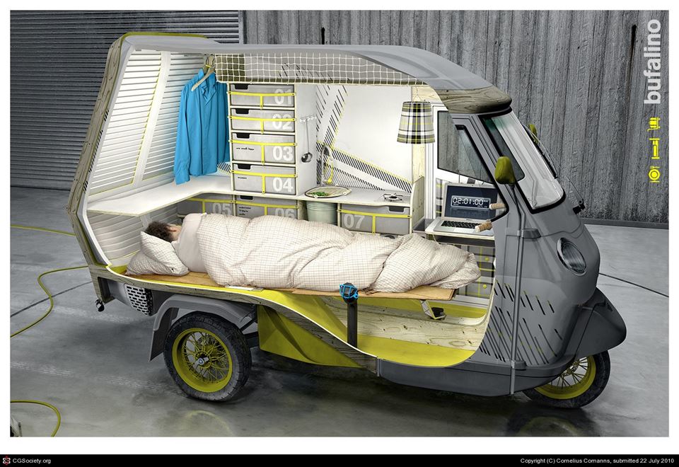 露營車內部床體