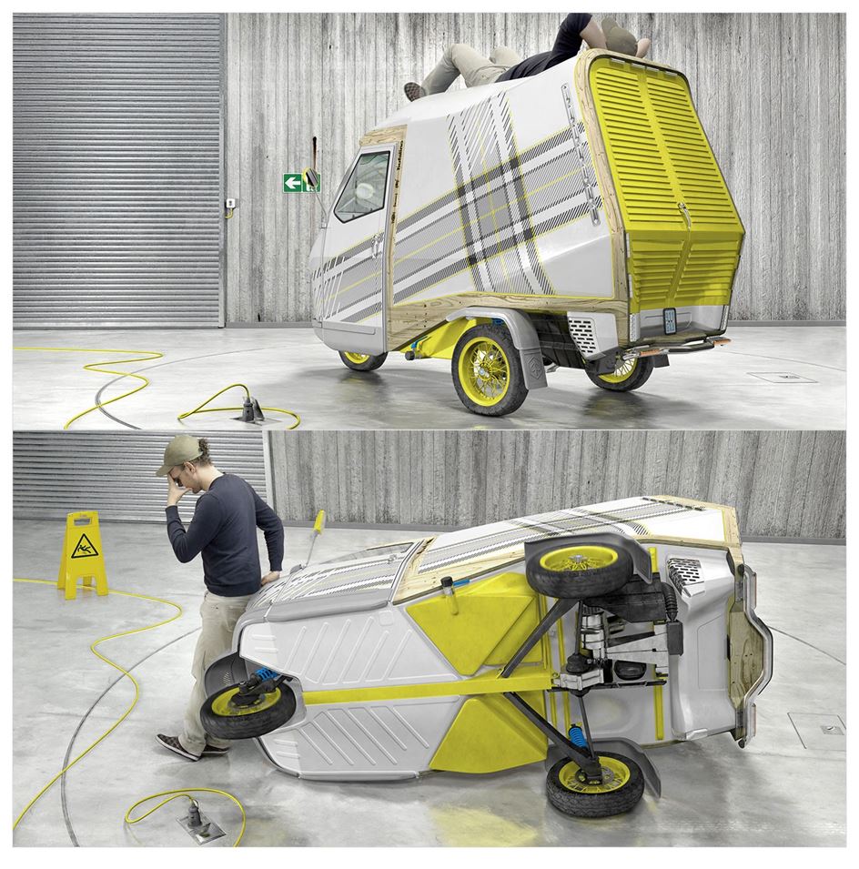 單身單人露營車倒了