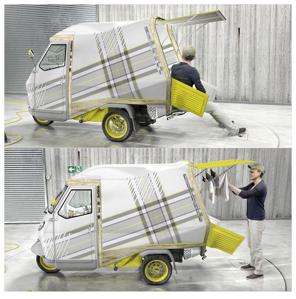 單身單人露營車曬衣