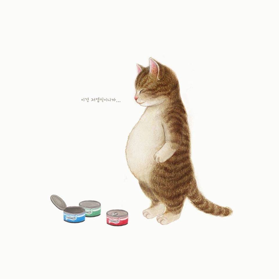 關於喵咪的小品插畫