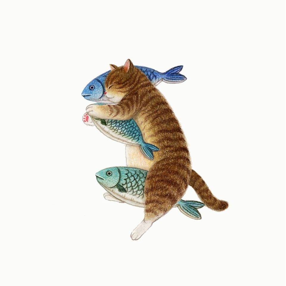 關於喵咪的小品插畫