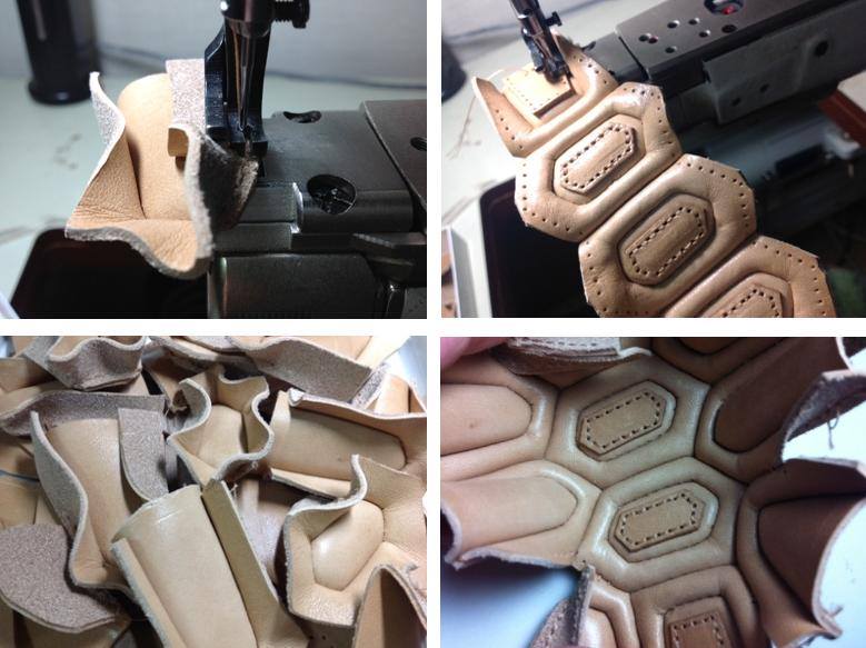 皮革包製作過程