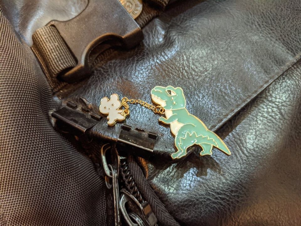 恐龍胸章與小白兔